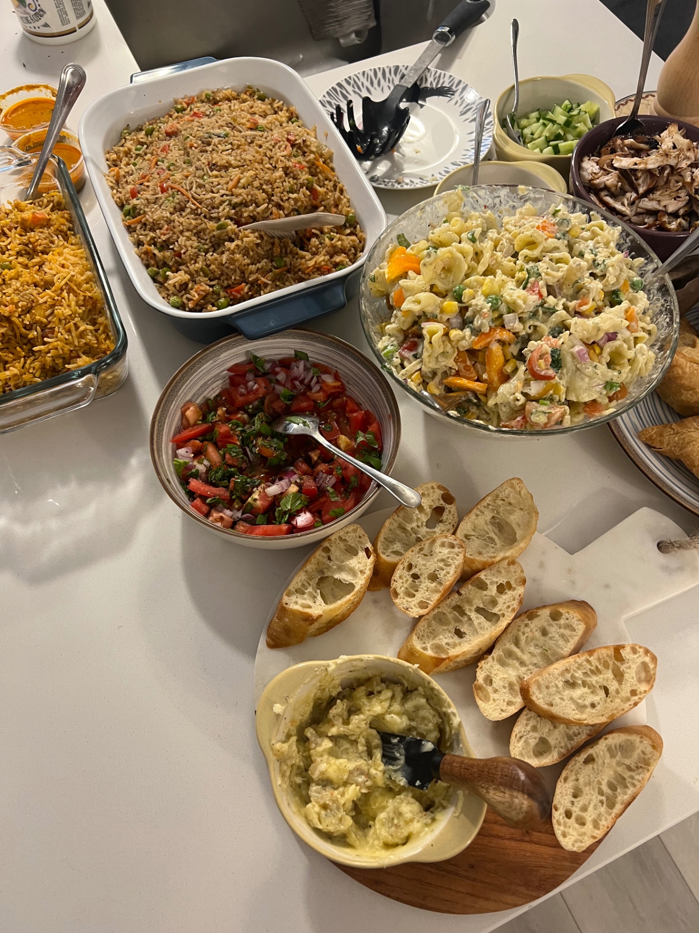 Family-style spread for a full house